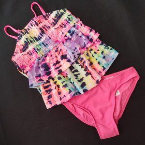 GIRLS - NEON, GATHERED BODICE 2 PC SWIMSUIT